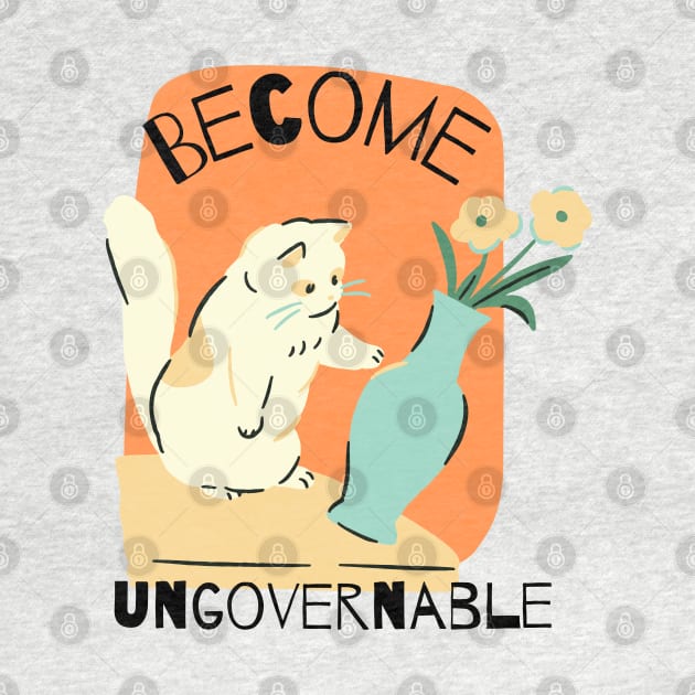 Become Ungovernable! Cute Retro Anarchist Cat by leftyloot